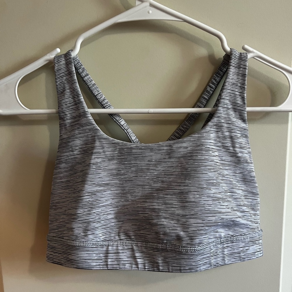 lululemon athletica Striped Sports Bra - Black and White